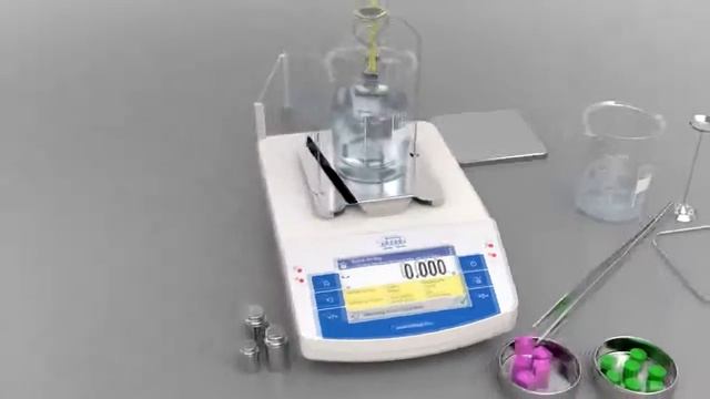 Вага електронна лабораторна Radwag X2. Функція "Визначення густини" смотреть онлайн