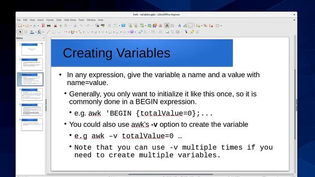 Using variables in awk смотреть онлайн