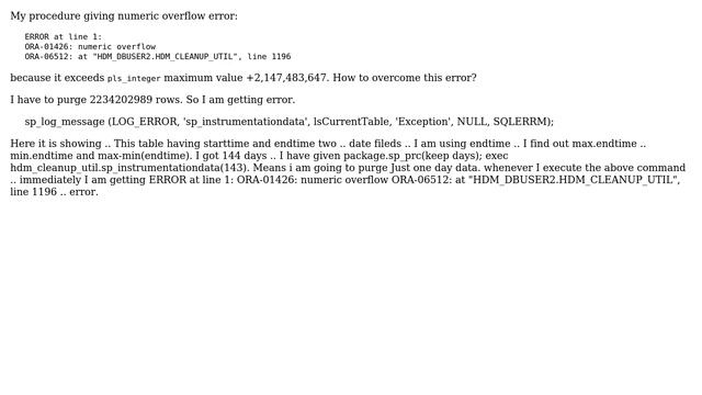 Databases: PLS_INTEGER giving Error смотреть онлайн