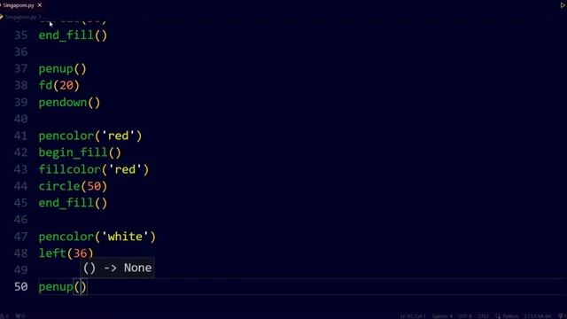 How to Create Singapore Flag By Using Python || Python Graphic Tutorial || Coding With Siddiqui смотреть онлайн