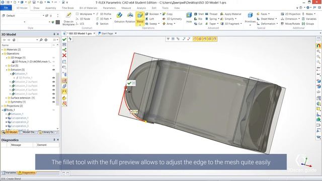 T-Flex, video 1. Reverse engineering of Mechanical forms. 3D scan processing. смотреть онлайн