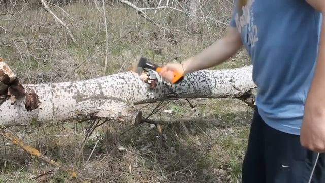 Обзор и тест топора Fiskars X7 + сравнение с обычным кованым топором