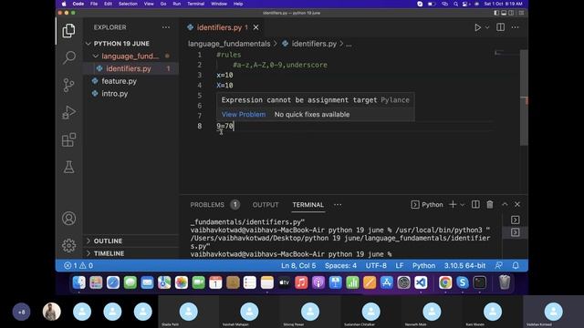 Identifiers in Python | python in Marathi | смотреть онлайн
