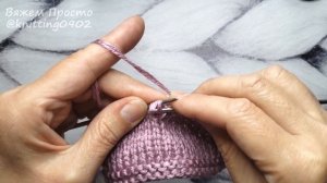 Укороченные ряды без дырок спицами на лицевых и изнаночных поворотных петлях