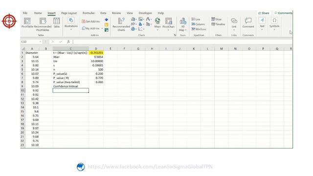 017a Calculate Test Statistic(T) P-value and Confidence Interval Using Excel (no add-ins) T-test смотреть онлайн