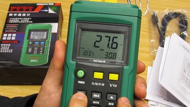 Цифровой термометр, двухканальный термометр MS6514, от -200 до 1372 градусов С. смотреть онлайн