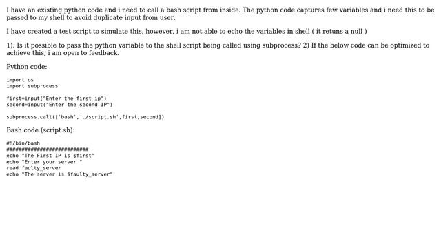 Passing python variable to embedded shell script? смотреть онлайн