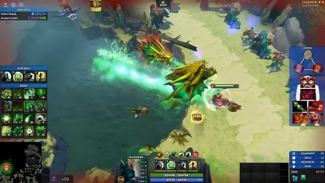 Roshpit champions 3.9 - Sea Fortress walkthrough - Monkey king wolf form смотреть онлайн