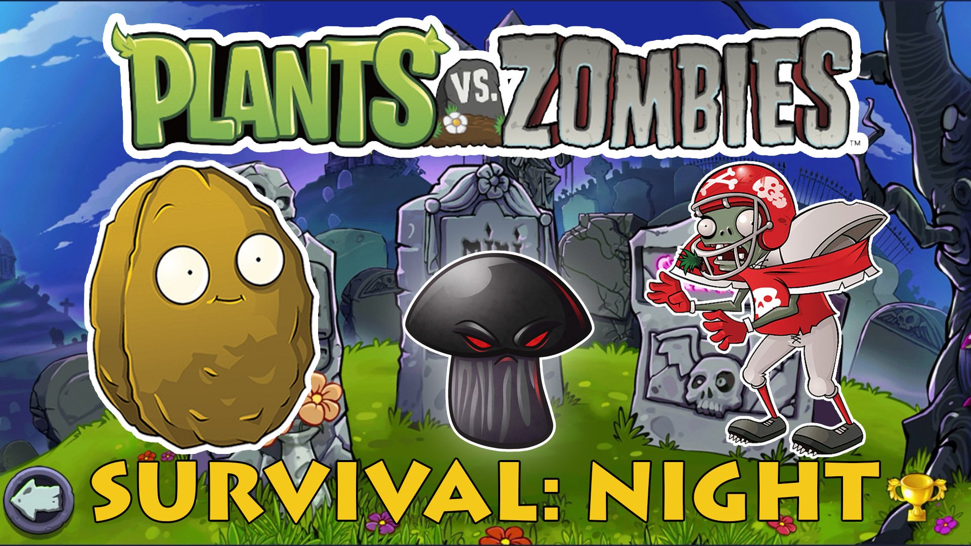 Растения против Зомби Выживание Ночь| Plants vs Zombies Survival Night смотреть онлайн