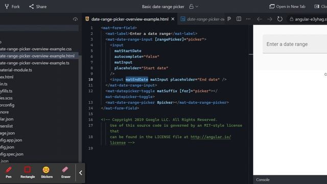 Angular material basic date range picker смотреть онлайн