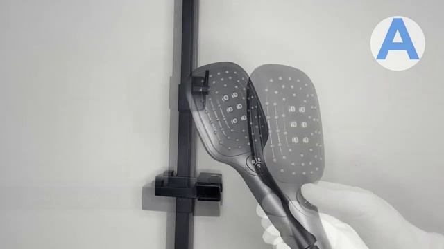 Душевая система FASHUN A52402-7 Черная со смесителем с тропическим душем из нержавеющей стали смотреть онлайн
