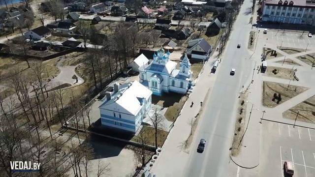 Вилейка - Центральная площадь, костел, церковь и река Вилия смотреть онлайн