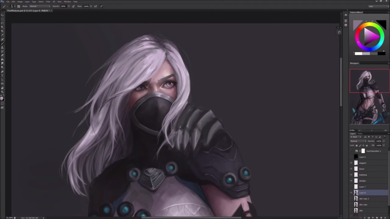 Thief - Guild wars 2 - Digital Painting Process смотреть онлайн