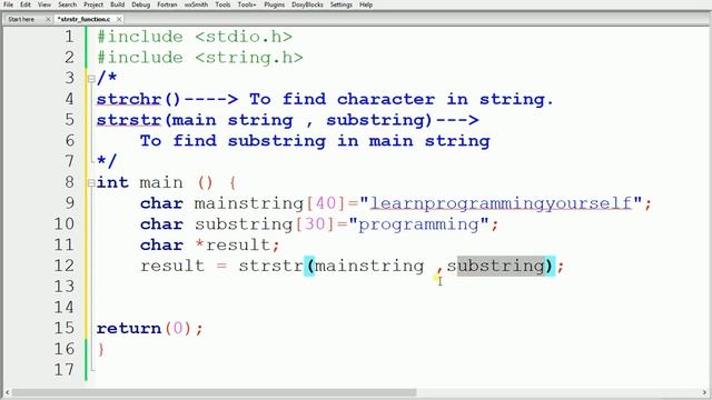 STRSTR() Function in C Programming | How to Find Substring in String - Learn Programming Yourself смотреть онлайн