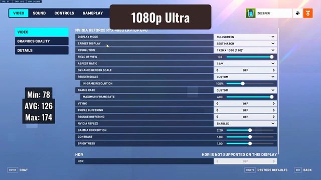 Overwatch | RTX 4050 Mobile - I7-12650H | MSI Thin GF63 15.6”