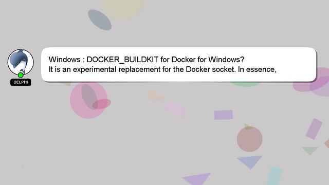 Windows : DOCKER_BUILDKIT for Docker for Windows? смотреть онлайн