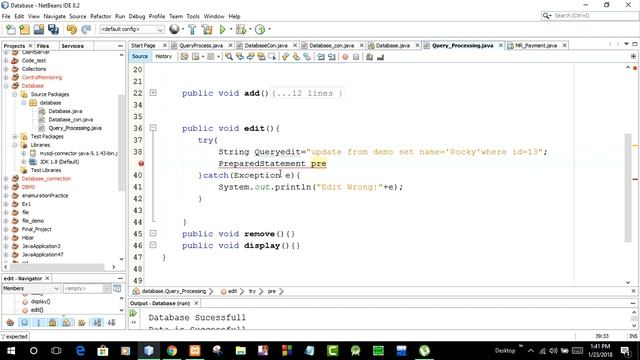 How to Edit/Update item into database table in JAVA using Netbeans-8.2 смотреть онлайн