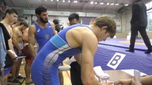 Взвешивание борцов 86 и 79 кг на первенстве России до 24 лет.