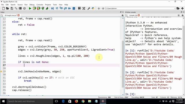 Computer Vision with Python and OpenCV - Hough Line Transform on a Live Video смотреть онлайн