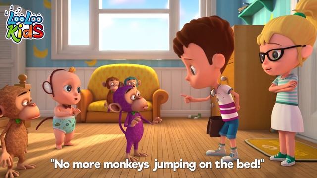 Johny And Five Little Monkeys - LooLoo Kids Nursery Rhymes And Kids Songs