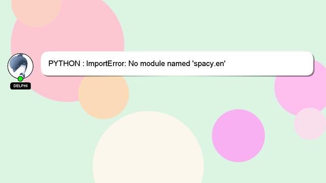 PYTHON : ImportError: No module named 'spacy.en' смотреть онлайн