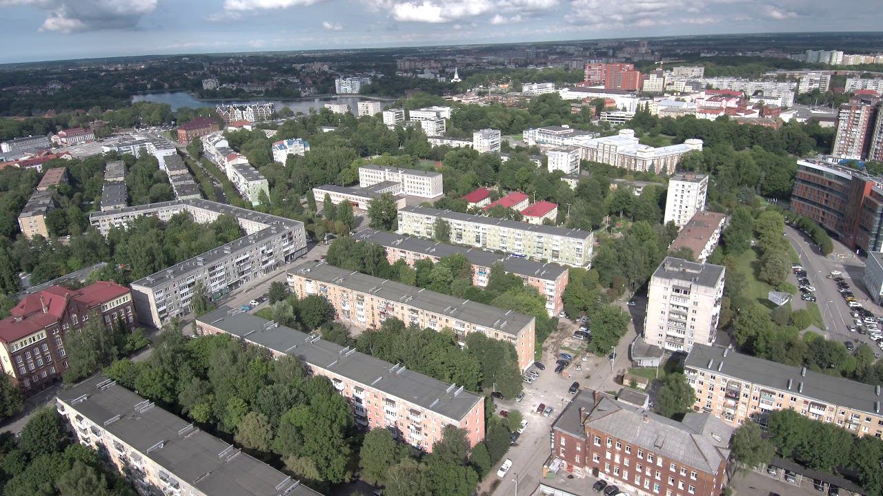 Аэросъемка Нижнее озеро, ТРЦ Плаза, Площадь Победы Калининграда, Ленинский пр, ул.Черняховского смотреть онлайн