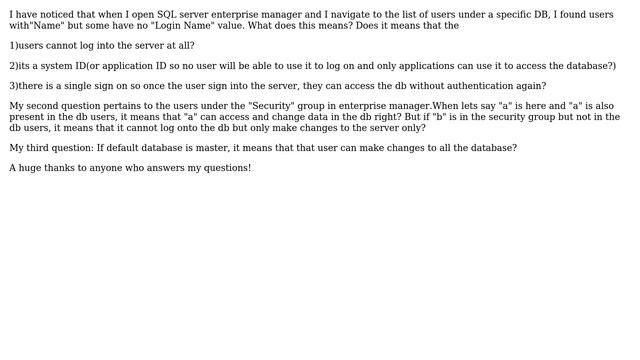 SQL: name without a login name смотреть онлайн
