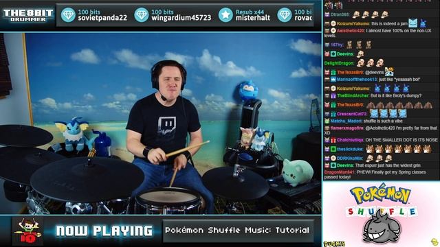 The Tutorial Music From Pokemon Shuffle Is Wonderful On Drums! смотреть онлайн