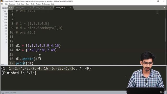Python Course | 17 of 41| Dictionary Data Type Update and Delete Operations смотреть онлайн