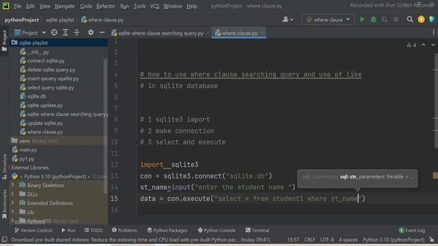 #94 How to use like and Where clause searching in python in SQLite database Part 3 смотреть онлайн