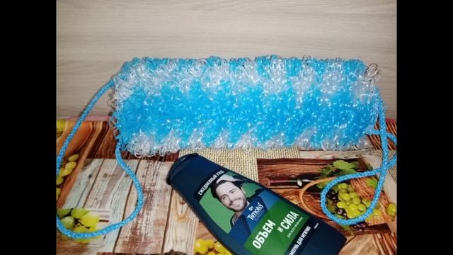 Мочалка из полипропиленовой нити крючком//Обзор готовых работ смотреть онлайн