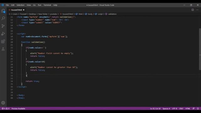 number validation In JavaScript | Min max in input type number | Allow only number validation смотреть онлайн