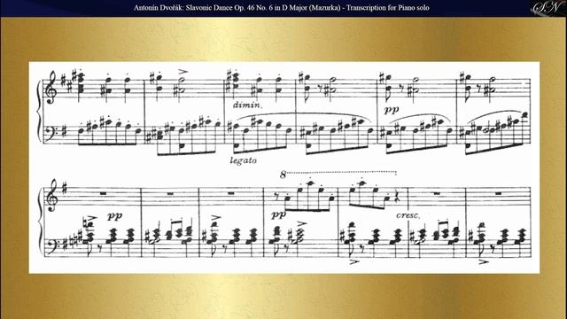 A.Dvořák: Slavonic Dance Op 46 No. 6 in D Major (Mazurka) Transcription for Piano solo смотреть онлайн