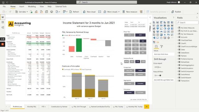 Power BI Profit and Loss Template Data Model смотреть онлайн