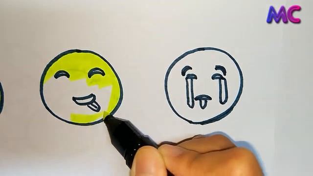 Learn Colors Coloring Pages How To Draw and Coloring Emoticons Emoticons Faces For Kids Magic Col смотреть онлайн