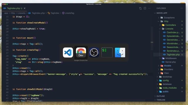 Laravel Livewire Tutorial Create Movie Website #11 Display Flash Message with Jetstream Banner смотреть онлайн
