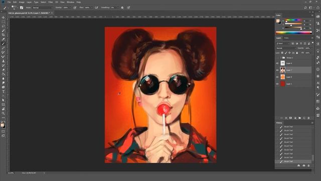 КАК НАРИСОВАТЬ ПОРТРЕТ? | РИСУНОК "ОТ ПЯТНА" | PHOTOSHOP смотреть онлайн