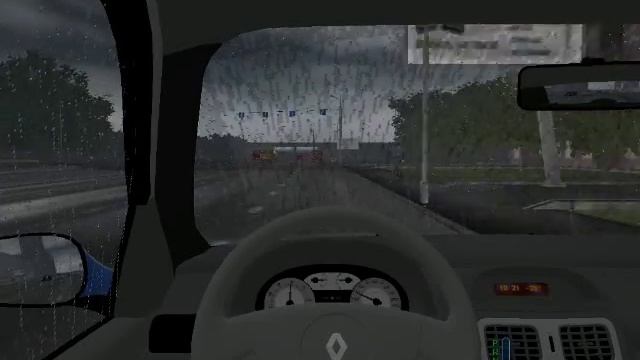 City Car Driving & Renault Clio ( Fast driving in the rain ) смотреть онлайн