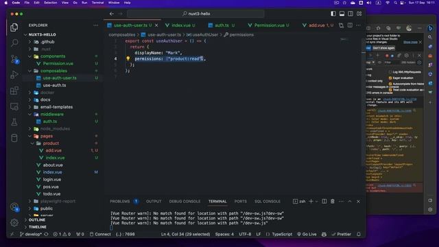 nuxt3 permission and middleware смотреть онлайн
