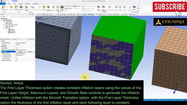 ✅ Ansys Meshing Tutorial 09 - Inflation Mesh