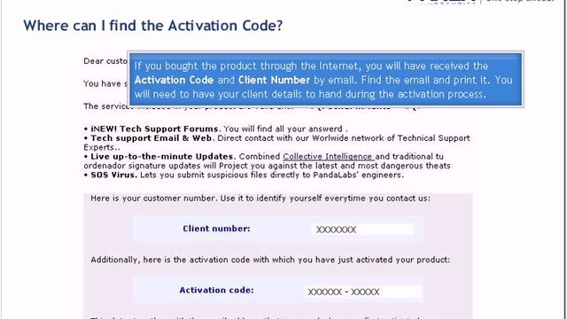 What is the activation code in Panda antivirus 2010 products? смотреть онлайн