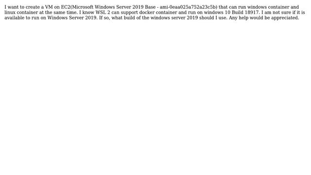 Can Windows Server 2019 on EC2 run WSL 2 смотреть онлайн