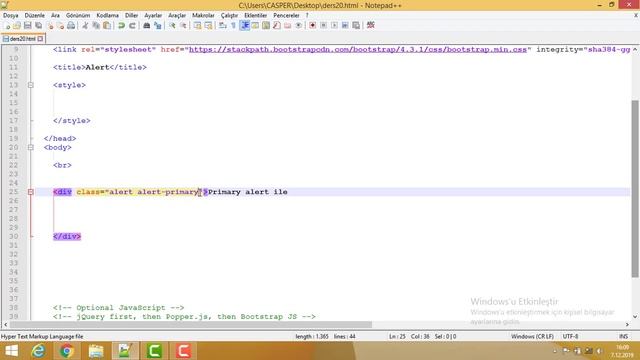 Bootstrap 4 Dersleri 20 - Alerts (Uyarı Mesajı) смотреть онлайн