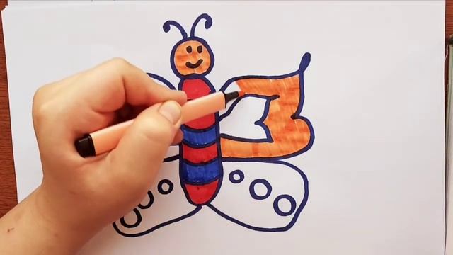 Bolalr uchun kapalak rasmini chizish/ Рисование бабочки для детей/Drawing a butterfly for kids смотреть онлайн