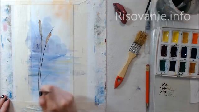 Камыши (скетч акварелью) смотреть онлайн