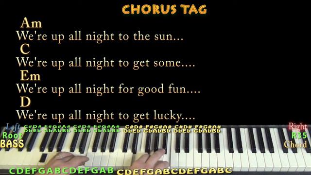 Get Lucky (Daft Punk) Piano Jamtrack In Em With Chords/Lyrics