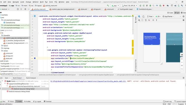 Events App [Part 1] : The custom collapsing toolbar [Android Studio] [Speed Code] смотреть онлайн