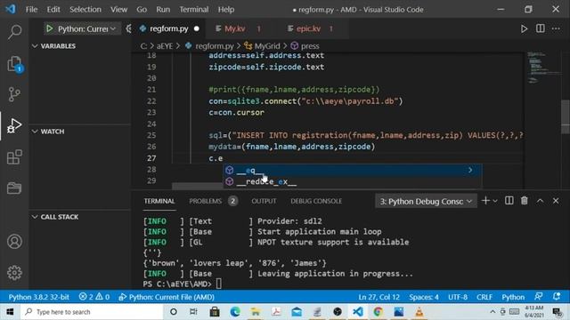 How To Insert Data Into SQLite Database With Python Kivy And SQLite Database смотреть онлайн