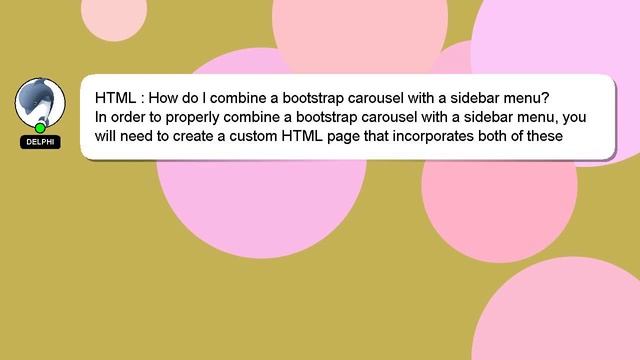 HTML : How do I combine a bootstrap carousel with a sidebar menu? смотреть онлайн