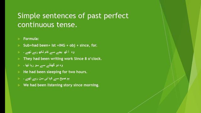 complete detail of past perfect continuous tense (فعل ماضی مکمل جاری). смотреть онлайн